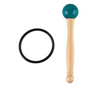 Singing Bowl Mallet with Wood Handle and Rubber Head, Percussion Stick for Crystal Singing Bowls, Clear Beautiful Sound Accessory with Rubber Ring, Ideal Replacement for Old Mallet (Green)