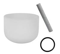 Singing Bowl, Multi-Color Crystal Bowl, 8" B Tuning Music Bowl, Chant Bowl, Buddhist Bowl, Buddhist Bowl, Musical Instrument (White)
