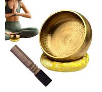 Singing Bowl - Nepal Brass Sound Bath with Pure Tone - Chimes Deep Relaxation Sleep Aid for Beginners Mindfulness Travel Therapists Living Room Studio Shelf Table