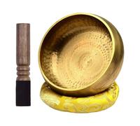 Singing Bowl | Nepal Pure Brass Singing Bowl Set | Chimes Deep Relaxation Sleep Aid for Beginners Mindfulness Travel Therapists Living Room Studio Shelf Table