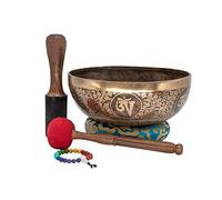 Singing Bowl Nepal Tibetan Handmade Singing Bowl For Meditation, Healing & Music Therapy, 12" Mantra Carved Yoga Bowl