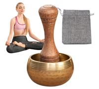Singing Bowl, Self-Regulation Bowl, Tibetan Meditation Yoga Singing Props Set with Wooden Mallet, for Spiritual Gatherings, Chakra Balancing, and Mindfulness Practice