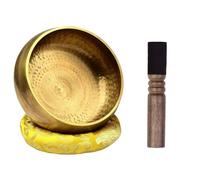 Singing Bowl Set, Hand-Hammered Meditation Bronze Sound Bowls, Deep Relaxation Home Decor Chimes for Yoga Wellness Spaces Therapists Adults Men Women Birthday Travel Living Room (12cm)