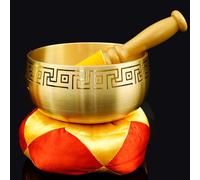 Singing Bowl Set, Handmade Metal Music Bowl, Chakra Balancing, Prayer, Personalized Spiritual Gift，7 inches (a)