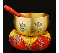 Singing Bowl Set, Handmade Metal Music Bowl, Chakra Balancing, Prayer, Personalized Spiritual Gift，8 inches (c)