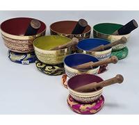 Singing Bowl Sets of 7- Handmade Tibetan Chakra healing Singing Bowl for Meditation, Sound, Peace, Mindfulness, Yoga, Seven Chakra Bowls