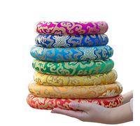 Singing Bowl Silk Brocade Cushion Set - 7Pack, Round Ring Pillow, Perfect Match of Crystal/Tibetan Singing Bowl, Made by Hand (Color : 8-14Inch)