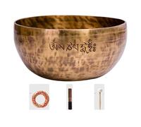 Singing Bowls Set Handmade Buddhist Singing Bowl Profession Percussion Instrument Full Moon Bowls Meditation Yoga Accessory(24CM)