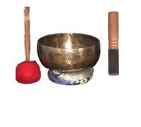 Singing Bowls Set Singing Bowl Copper Full Moon Bowls Buddhist Meditation Original Sound Healing With Mallet Cushion(Caliber 14-15CM)
