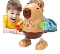 Singing Capybara Figure - Grooving Plush Character, Motion Cartoon, Vibrating Lighted Mammal | Entertaining Music Activated Movements, Colorful Flash Sound Performance Perfect Birthday Present