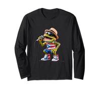 Singing Coqui Puerto Rican Flag Sunglasses Boricua Hat Fun Long Sleeve T-Shirt