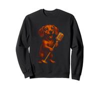 Singing Dachshund with Vintage Microphone Sweatshirt