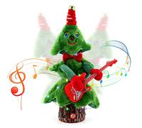 Singing Dancing Christmas Tree Aceshop 14'' Christmas Plush Toy with Music and Lights Electric Christmas Ornaments Stuffed Toy Wiggle Singing Xmas Musical Doll for Kids Gift Home Party Xmas Decor