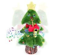 Singing Dancing Christmas Tree Aceshop 14'' Christmas Plush Toy with Music and Lights Electric Christmas Ornaments Stuffed Toy Wiggle Singing Xmas Musical Doll for Kids Gift Home Party Xmas Decor