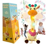 Singing Dancing Giraffe Toy, Talking Giraffe Toy, Repeats What You Say, Interactive Baby Toy, Voice Recording, Light-up Sensory Plush Toys Gifts for Baby Boys Girls Kids, Children's Songs, Volume+/-
