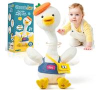 Singing Dancing Plush Duck Toy Repeat What You Say, Gifts for Kids Toddlers | Talking Duck Sensory Toys for Children, Electric Interactive Duck Doll Early Education Birthday Gifts for Baby Boys Girls