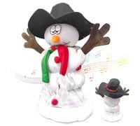 Singing Dancing Snowman 12.2 Inch Electric Plush Animated Snowman Toy with Funny Face and Hat Plays 6 Songs, Cute Christmas Decoration for Kids, Parties