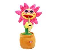 Singing Dancing Sunflower - Animated Sound Repeat Plush Blossom, Light-up Melody Cushion | Entertaining Music Buddy Toddler Music Session, Fun Educational Decor Ideal Nursery Playtime Setup Usage