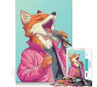 Singing Fox in Pink Jacket 1000 Piece Jigsaw Puzzle for Adults Brain Challenge Toy Group Play Clear Cut Lovely Present 38x52cm