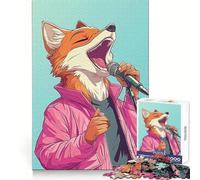 Singing Fox in Pink Jacket 1000 Piece Jigsaw Puzzle for Adults Brain Challenge Toy Group Play Clear Cut Lovely Present 38x52cm