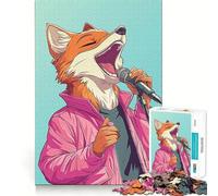 Singing Fox in Pink Jacket Jigsaw Puzzles for Teenagers 1000 Piece Strong Logic Toy Stress Release Clear Edge Classic Gift 50x75cm