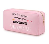 Singing Gifts Oxford Cloth Makeup Bag for Woman Music Lover Gift Christmas Birthday Gifts for Family Friends Sister BFF Musician Double Side Printed Toiletry Bag