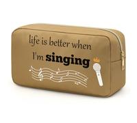 Singing Gifts Singing Cosmetic Make Up Bag Singer Gift Music Lover Gift Ideas Music Teacher Appreciation Gifts Singing Lover Gifts Funny Music Cosmetic Bag Friendship Gifts for Women Friends Sister