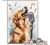 Singing Golden Retriever Puzzles for Adults And Teenagers, Educational Games Home Decoration Birthday Present, Gifts, Wall Art (70x100cm)