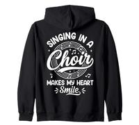 Singing In A Choir Makes My Heart Smile Music Lover Zip Hoodie