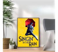 Singing in The Rain Poster Print, Musical Print, A4 A3 West End Broadway Theatre Show, Wall Art Deco Special Canvas West End Print, London theatre art frame options (A4 Print Only)