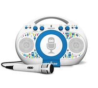 Singing Machine iSM398BT Bluetooth Tablet Kids Karaoke Machine with Microphone, Blue/White