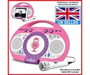 Singing Machine iSM398PP Bluetooth Kids Karaoke Machine, Girls, Pink/Purple, UK