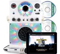 Singing Machine SML385 Karaoke Equipment with Bluetooth 1 Microphone and 36 Current Tracks, White
