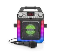 Singing Machine SML652BK HDMI Groove Mini Portable Karaoke System with Bluetooth, 1 microphone and 6 Voice Changing Effects, connects to your TV for scrolling lyrics