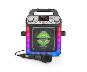 Singing Machine SML652BK HDMI Groove Mini Portable Karaoke System with Bluetooth, 1 microphone and 6 Voice Changing Effects, connects to your TV for scrolling lyrics