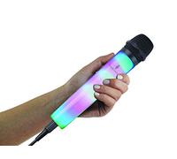 Singing Machine SMM225BK Unidirectional Wired Microphone with LED Disco Lights, Black