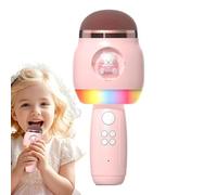 Singing Microphone for Kids - Cartoon Wireless Microphone with LED Lights for Kids,Portable Singing Supplies for Christmas Birthday