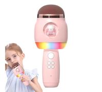 Singing Microphone Kids, Wireless Cartoon Karaoke Mic, 7.6x3.15x3.15 Inches Led Lights Fun Singing Toy, Portable Speaker for Girls, Boys, and Adults,Parties Playtime