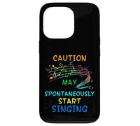Singing Music Lover T Shirt Gift - Caution May Start Singing Case for iPhone 13 Pro