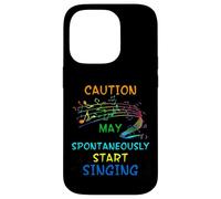 Singing Music Lover T Shirt Gift - Caution May Start Singing Case for iPhone 14 Pro