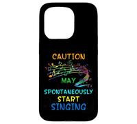Singing Music Lover T Shirt Gift - Caution May Start Singing Case for iPhone 15 Pro