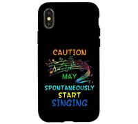 Singing Music Lover T Shirt Gift - Caution May Start Singing Case for iPhone X/XS