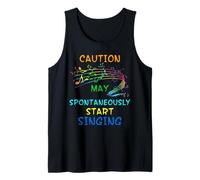 Singing Music Lover T Shirt Gift - Caution May Start Singing Tank Top