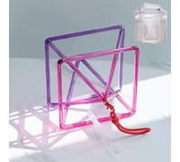 Singing Pyramid Merkaba Chakra Optically Pink And Blue Bicolor Quartz Crystal Best Gift For Sound Healing Meditation Prayer With Carrying Bag,6 In+Bag