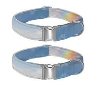 Singing Sand Slope Adjustable Nylon Dog Collar for Night Safety, Medium Large Dogs