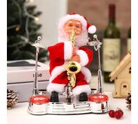 Singing Santa Claus with Drum, Dancing Musical Christmas Figure, Battery Operated Moving Santa Doll for Holiday Decor, English Song Electric Toy (Red a)