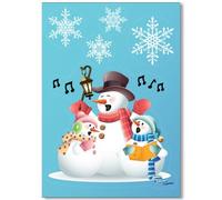Singing Snowmen Window Cling with 32 Elegant Snowflake Window Stickers - Quick & Simple Christmas Decorations - Glueless Vinyl Stickers