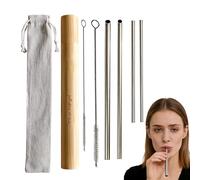 Singing Straw Vocal Trainer for Singing - Better Voice Vocal Trainer with 4 Stainless Steel Singing Straws, Bamboo Case & Brush