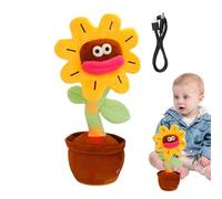 Singing Sunflower - Talking Electric Plush Toy, Voice Repeat Mimic Recording Function, Funny Creative Musical Interactive Design, Soft Fabric Animated Flower Structure | Home Entertainment Fun, Office