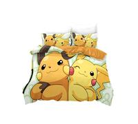 (Single-135*200, 7) Pokémon Cartoon Bedding Single Double Quilt Cover 3D Cartoon